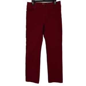 BETABRAND BETA BRAND Cranberry Red Stretch Pull On Denim Yoga Pants Straight  L